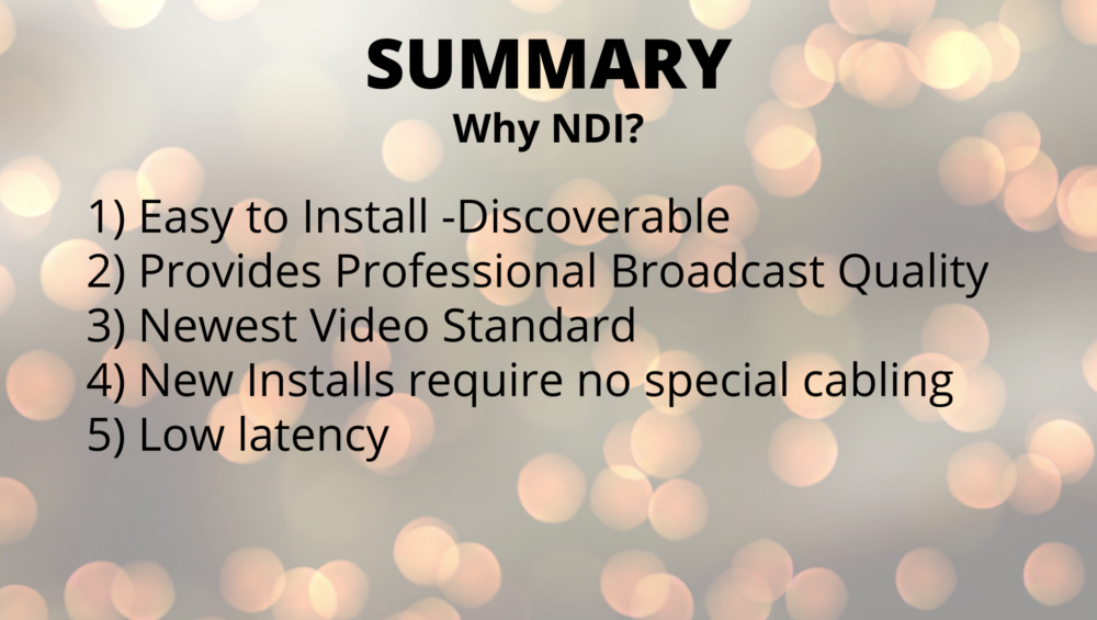 Why NDI Summary