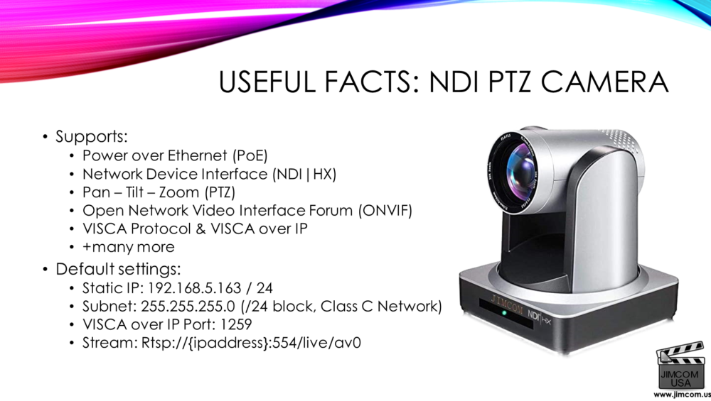 NDI PTZ Camera Facts